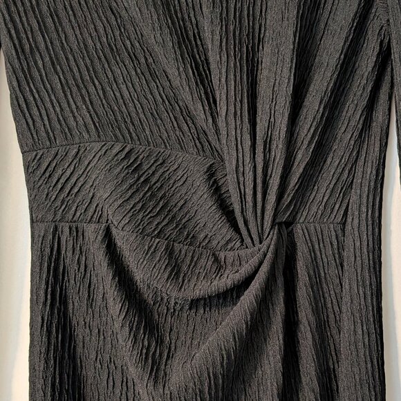 Long Sleeve Black Midi Dress, Size Medium, LBD - Picture 4 of 5